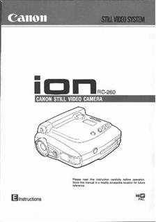 Canon RC 260 manual. Camera Instructions.